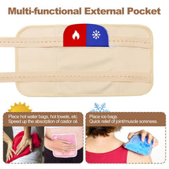 Exterior zippered pocket for hot pack