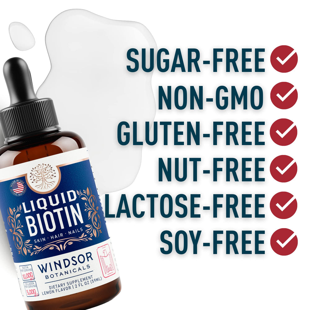 Extra strength biotin liquid drops for hair, skin, and nails