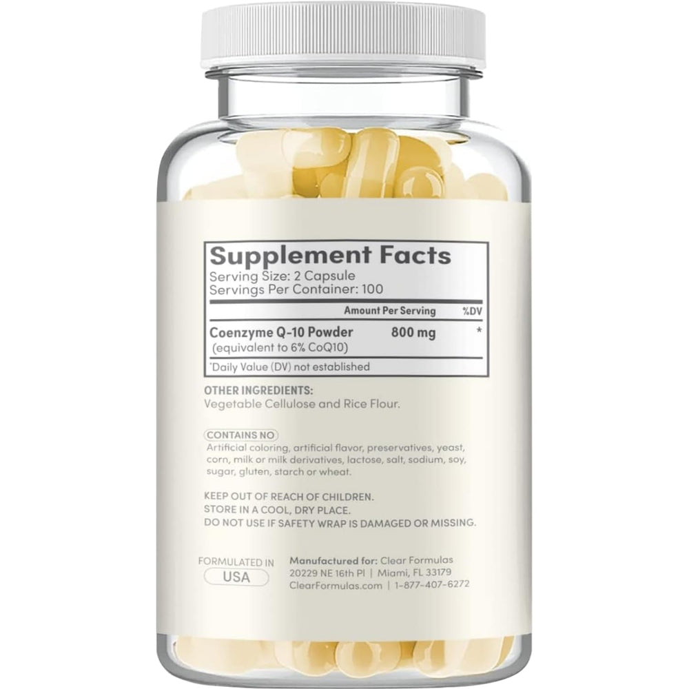 Close-up of ubiquinone CoQ10 capsules