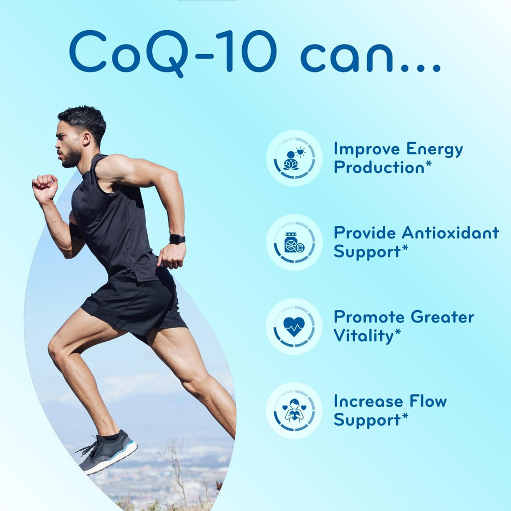Nutrition facts panel on CoQ10 bottle