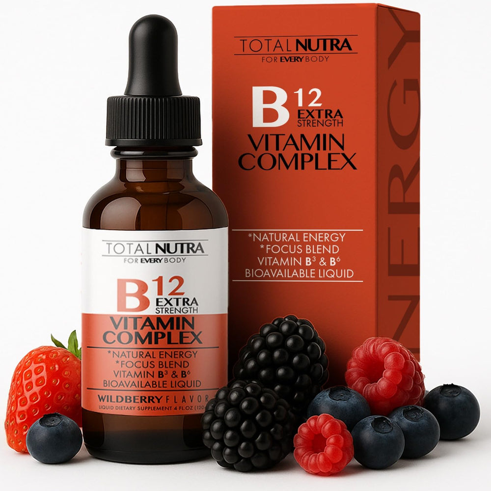 Hero shot of Extra Strength Liquid B12 Drops bottle
