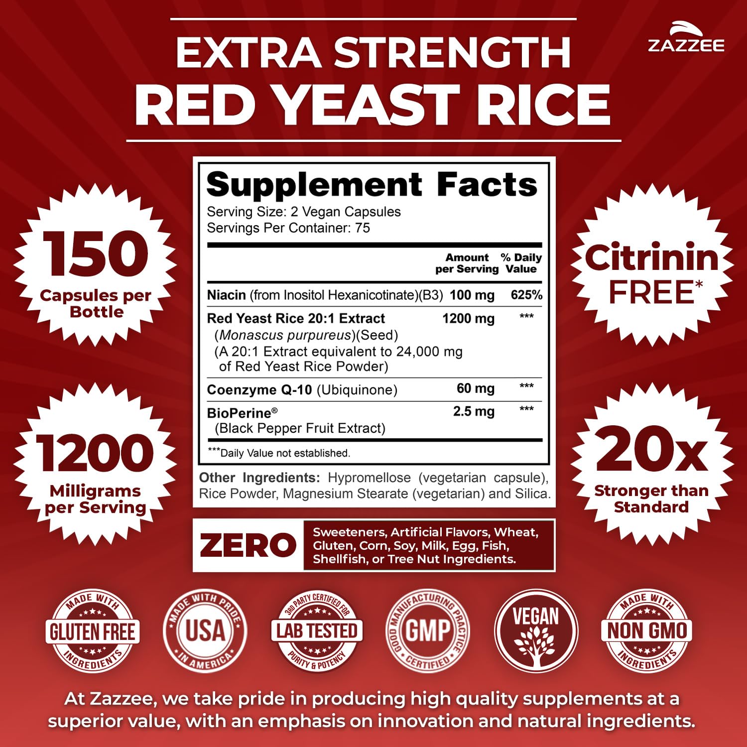 Close-up of 1200mg extract claim on label