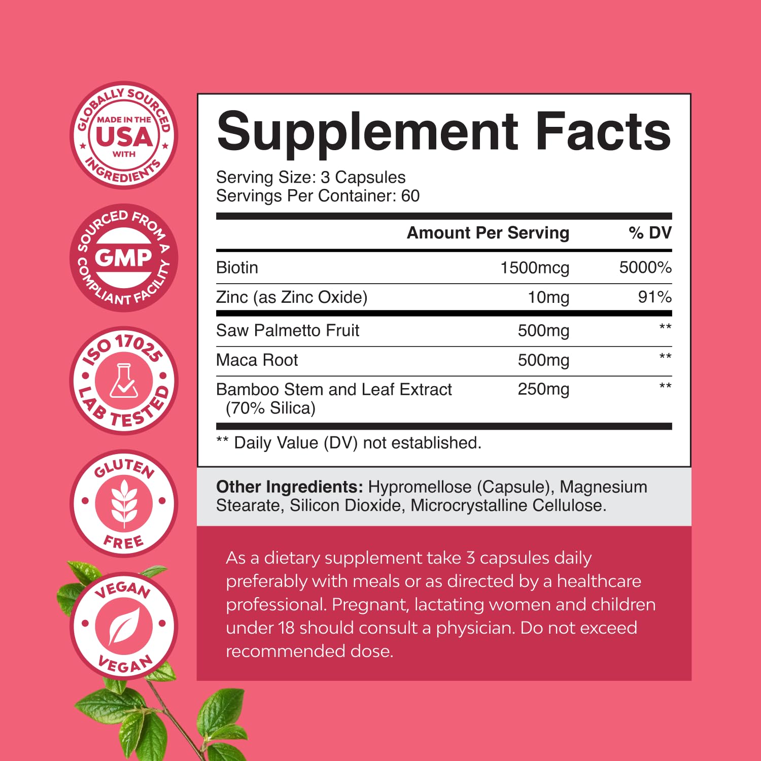 Saw Palmetto capsules for women's hair health