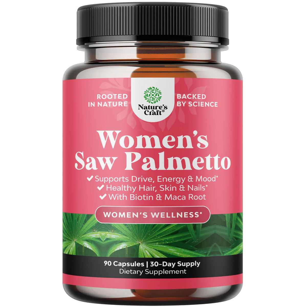Extra Strength Saw Palmetto for Women 500mg bottle