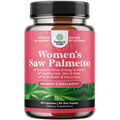Extra Strength Saw Palmetto for Women 500mg bottle