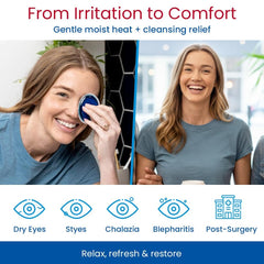 Eye-Press pre-moistened pads include lavender extract for gentle cleansing.