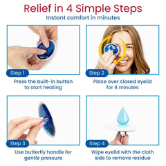Eye-Press lid wipes on a pre-moistened cloth pad for gentle cleansing.