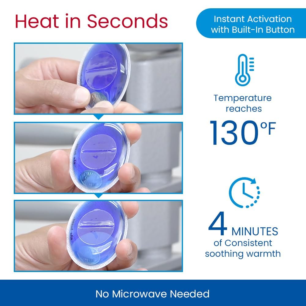 Eye-Press moist heat lasts four minutes at 130°F for soothing relief.