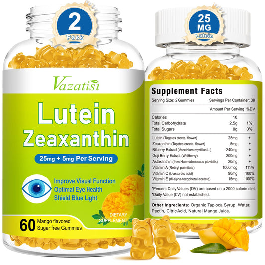 Bottle of Vazatisi eye vitamins mango gummies, 120 count