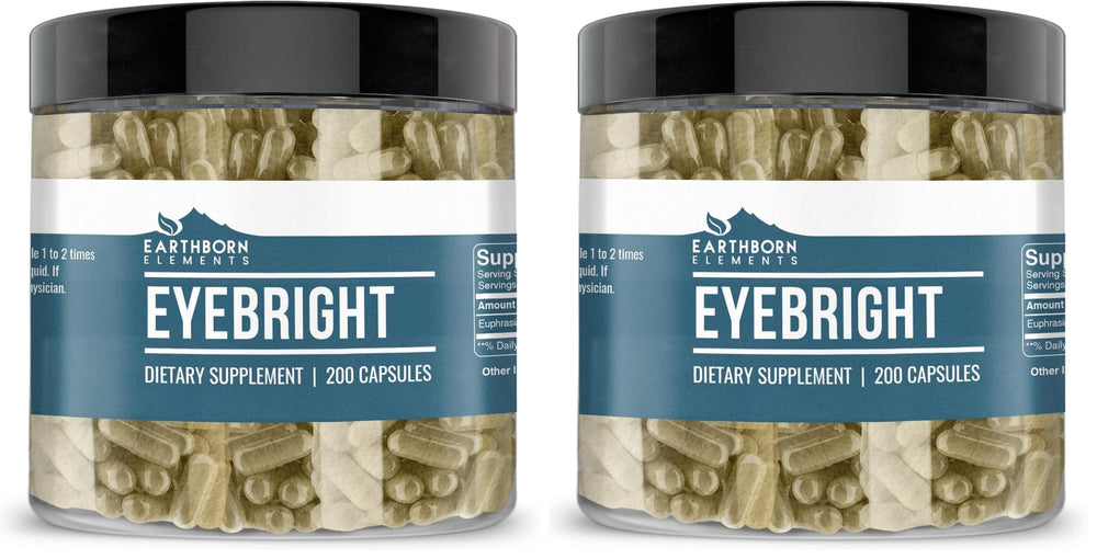 Front view of Earthborn Elements Eyebright 200 capsules pack 2