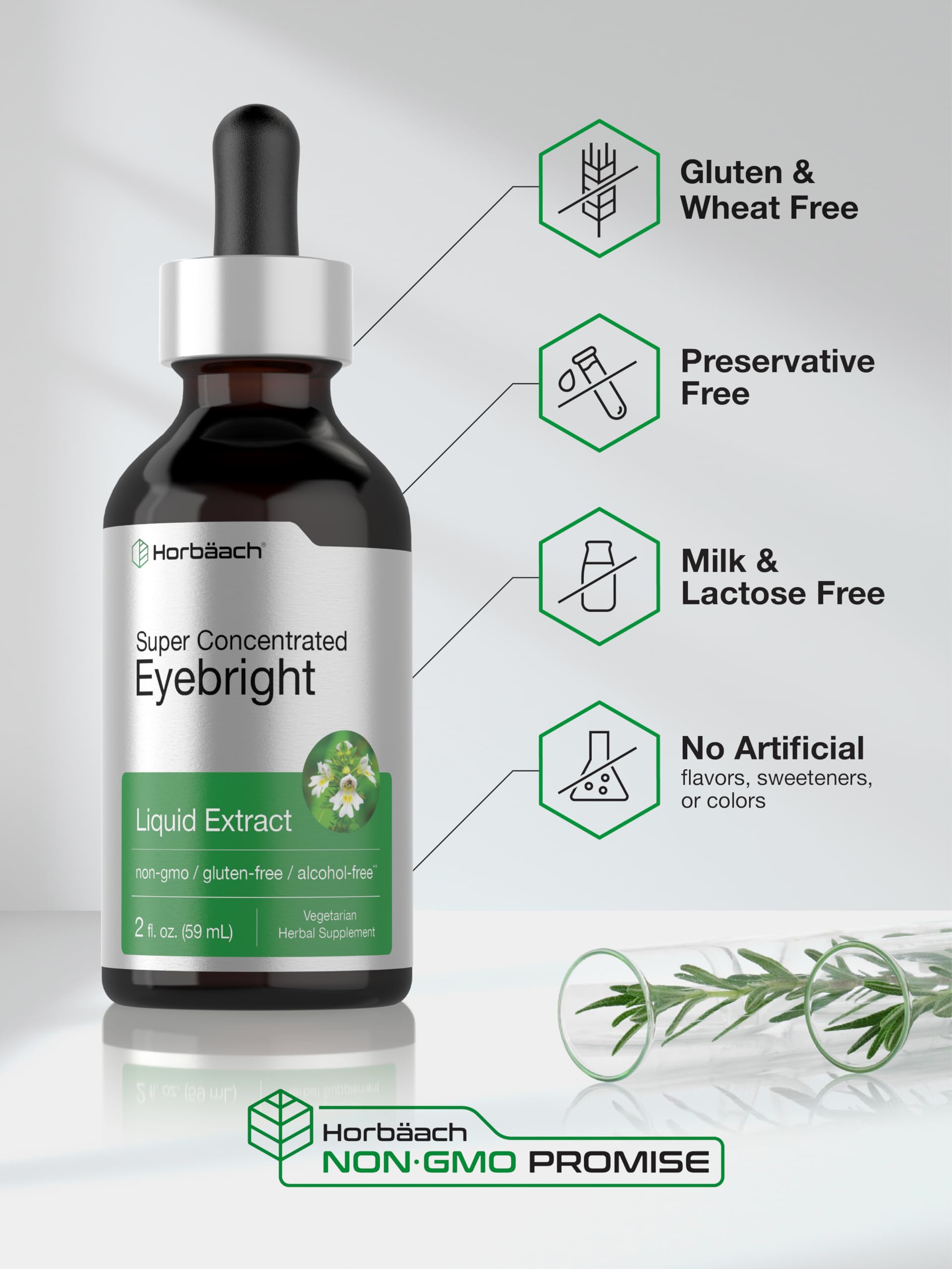Eyebright liquid extract dropper beside bottle