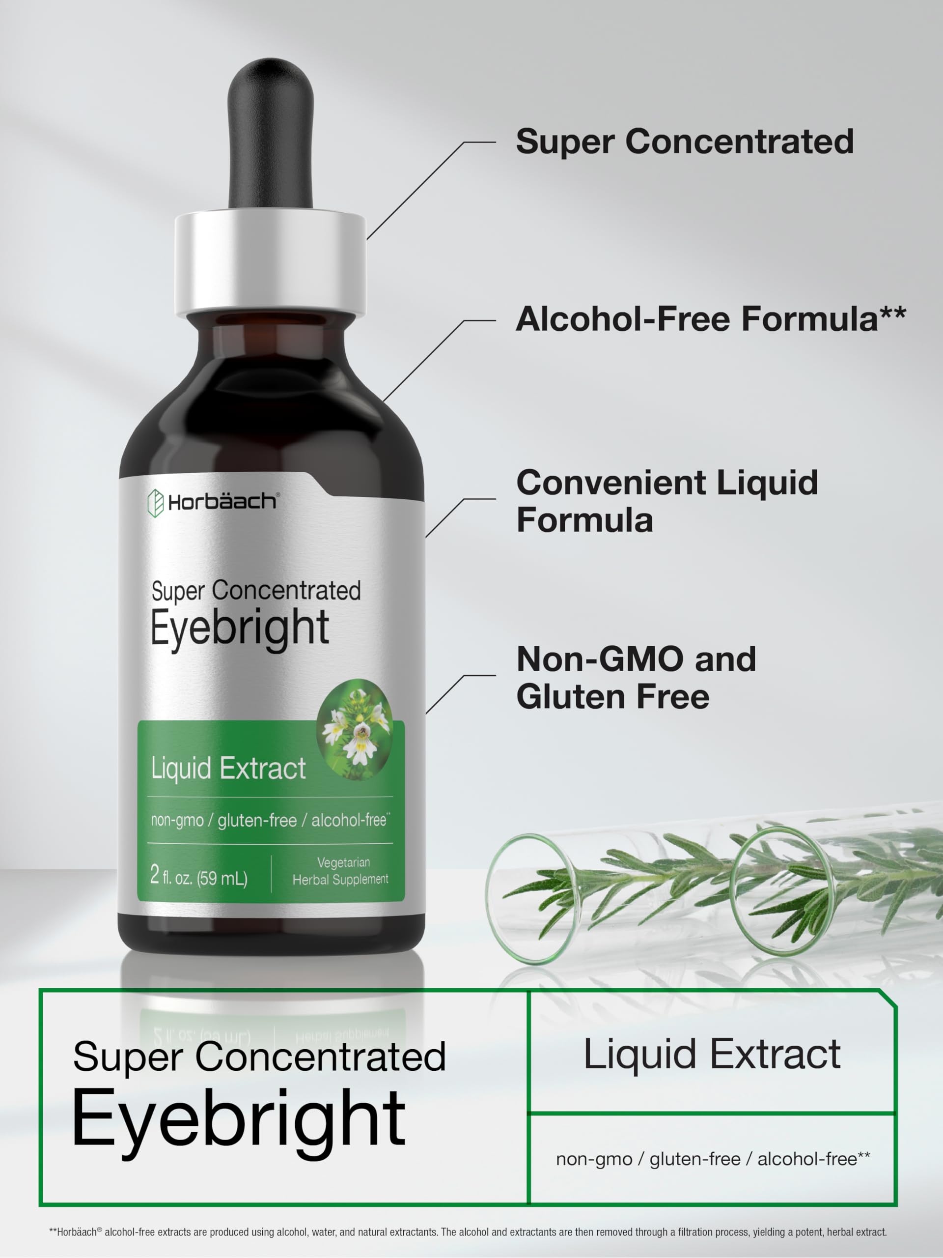 Eyebright liquid extract 2 oz bottle with dropper