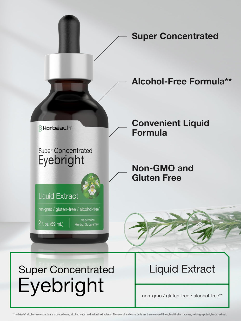 Eyebright liquid extract 2 oz bottle with dropper
