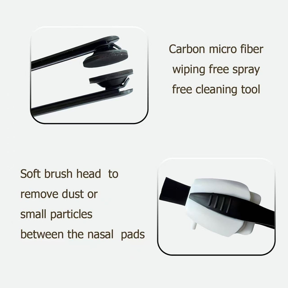 Side view of portable eyeglass cleaner with retractable brush