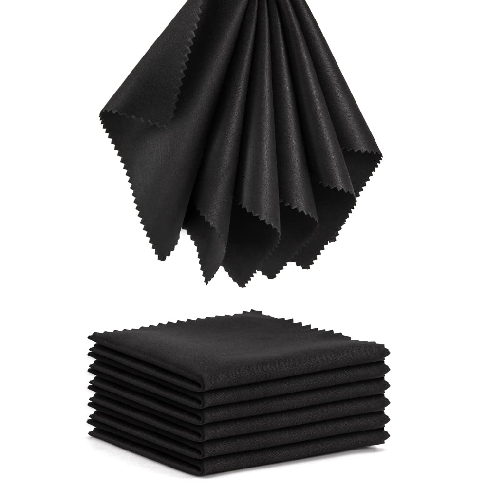 Eyeglass cleaning cloth 12-pack in black with 5x6 inch size