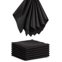 Eyeglass cleaning cloth 12-pack in black with 5x6 inch size