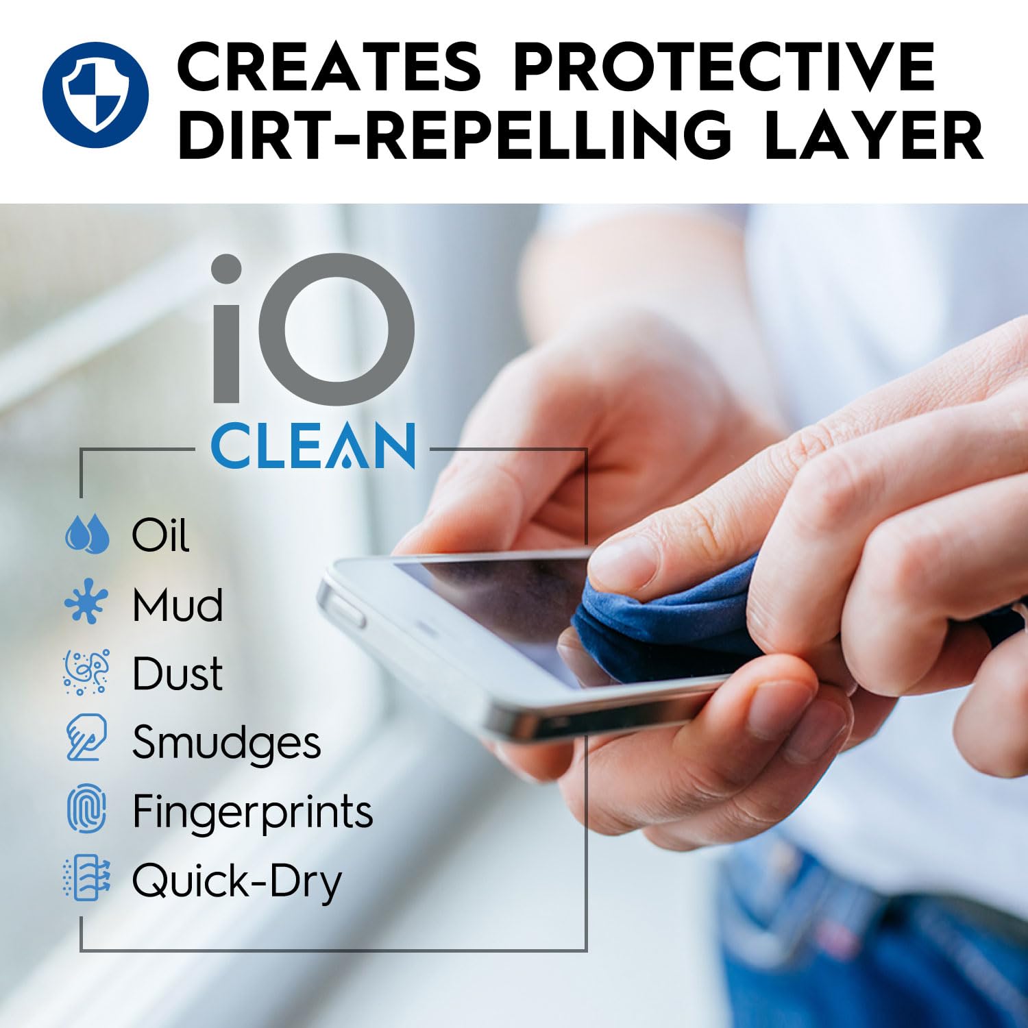 Cleaning eyeglasses with the solution