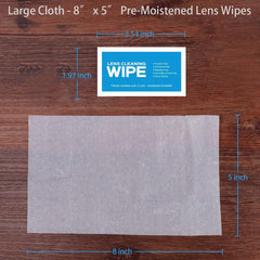 Eyeglasses and sunglasses being cleaned with screen wipes