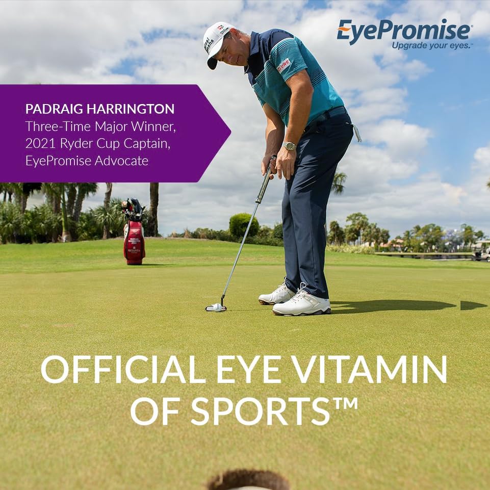EyePromise Restore softgels close-up, supports routine eye health with omega-3s