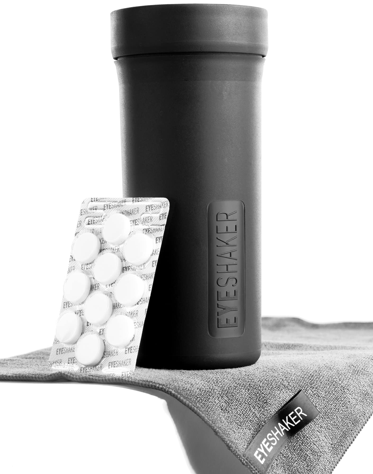 Front view of the Eyeshaker Set device on a clean surface.