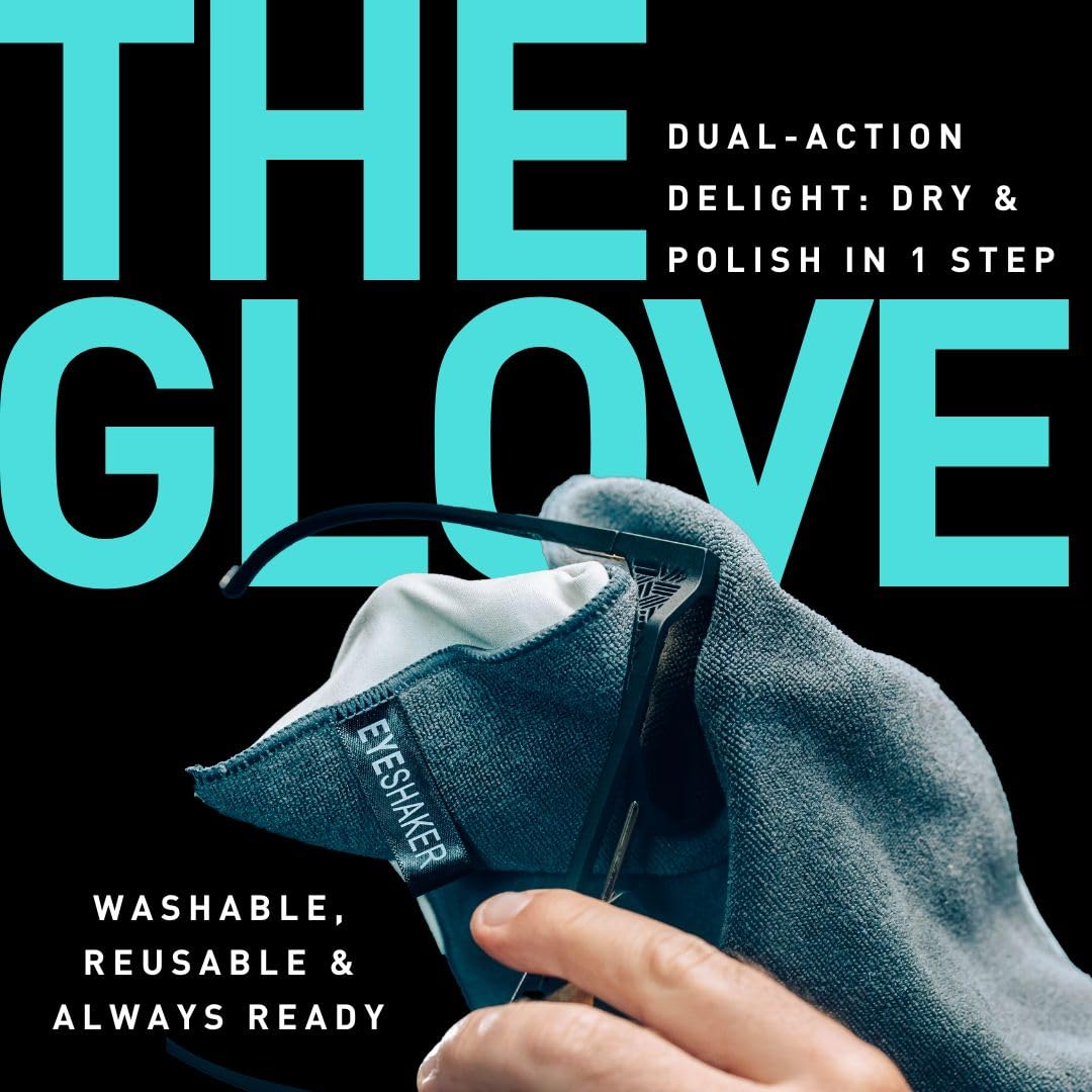 Close-up of the microfiber cleaning cloth included with Eyeshaker Set.
