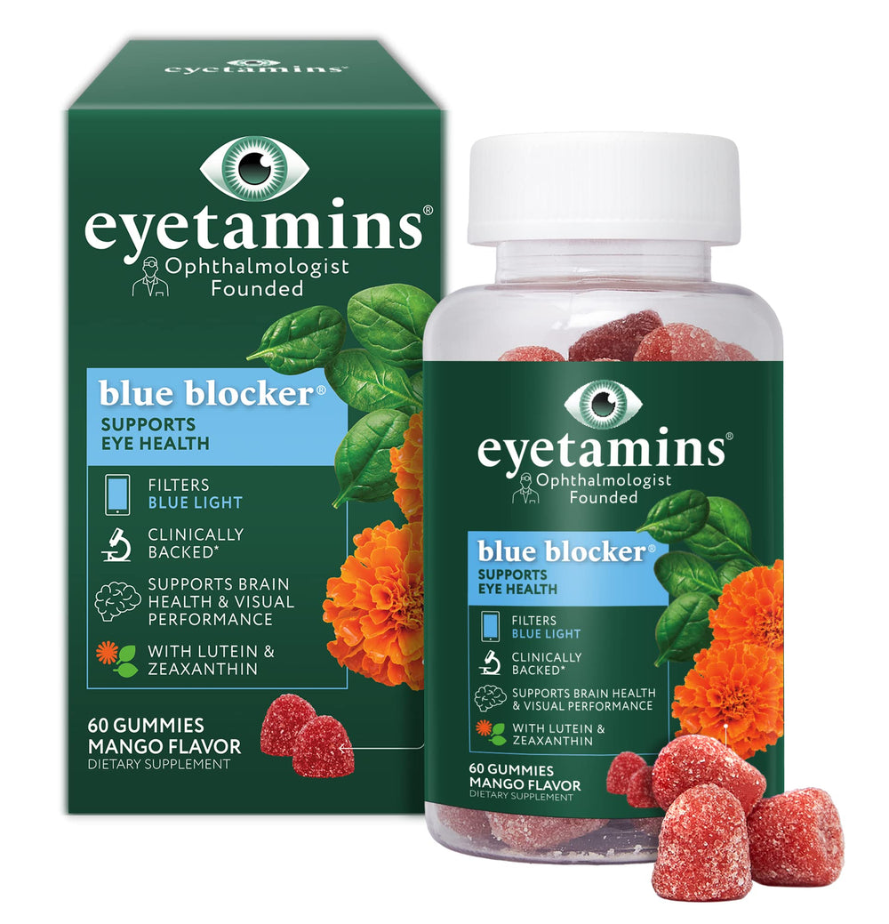 Bottle of eyetamins Blue Blocker Eye Health Gummies