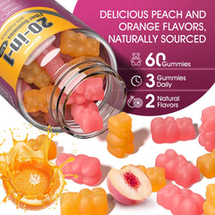 EYHBQIA 20-in-1 Fiber & Probiotic Gummies orange gummies close-up
