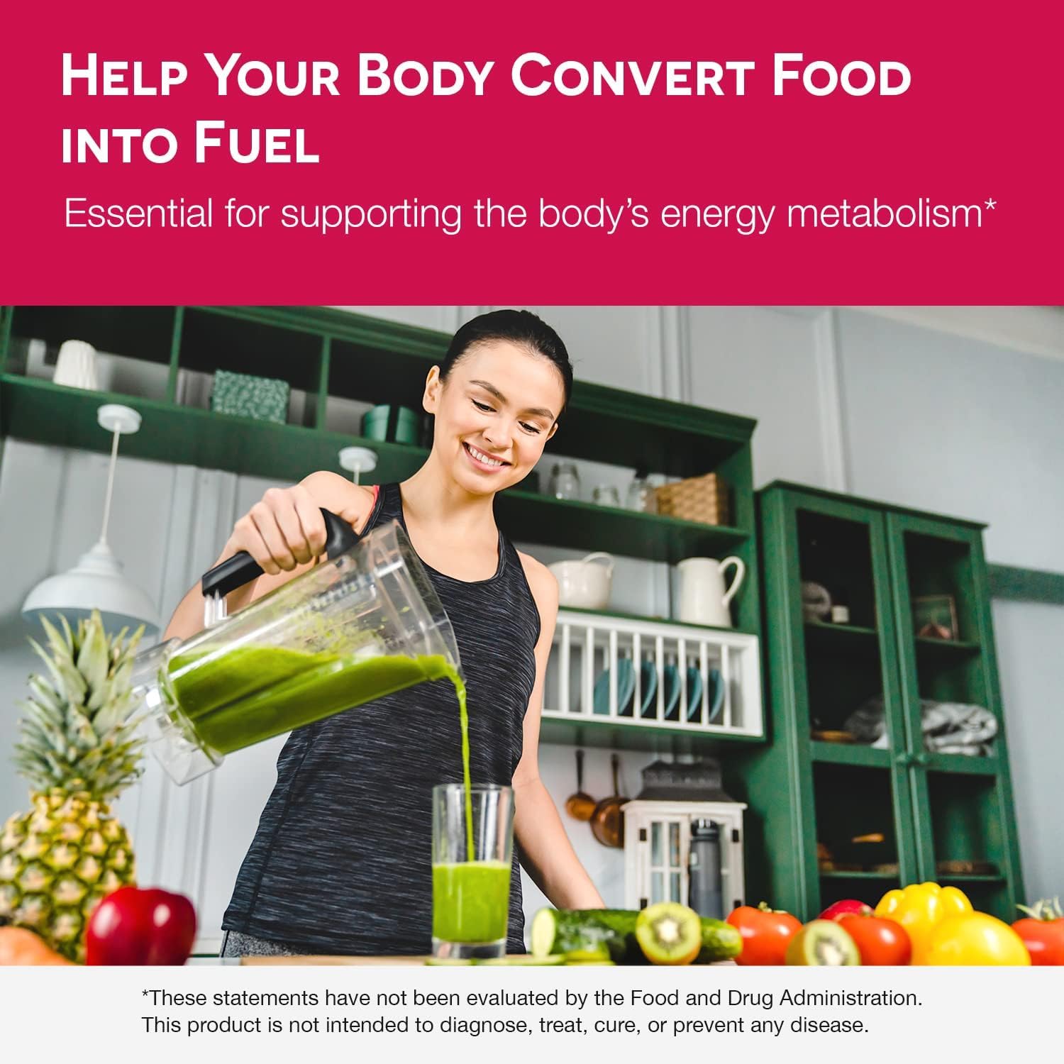 Vegan, non-GMO B1 supplement with natural ingredients