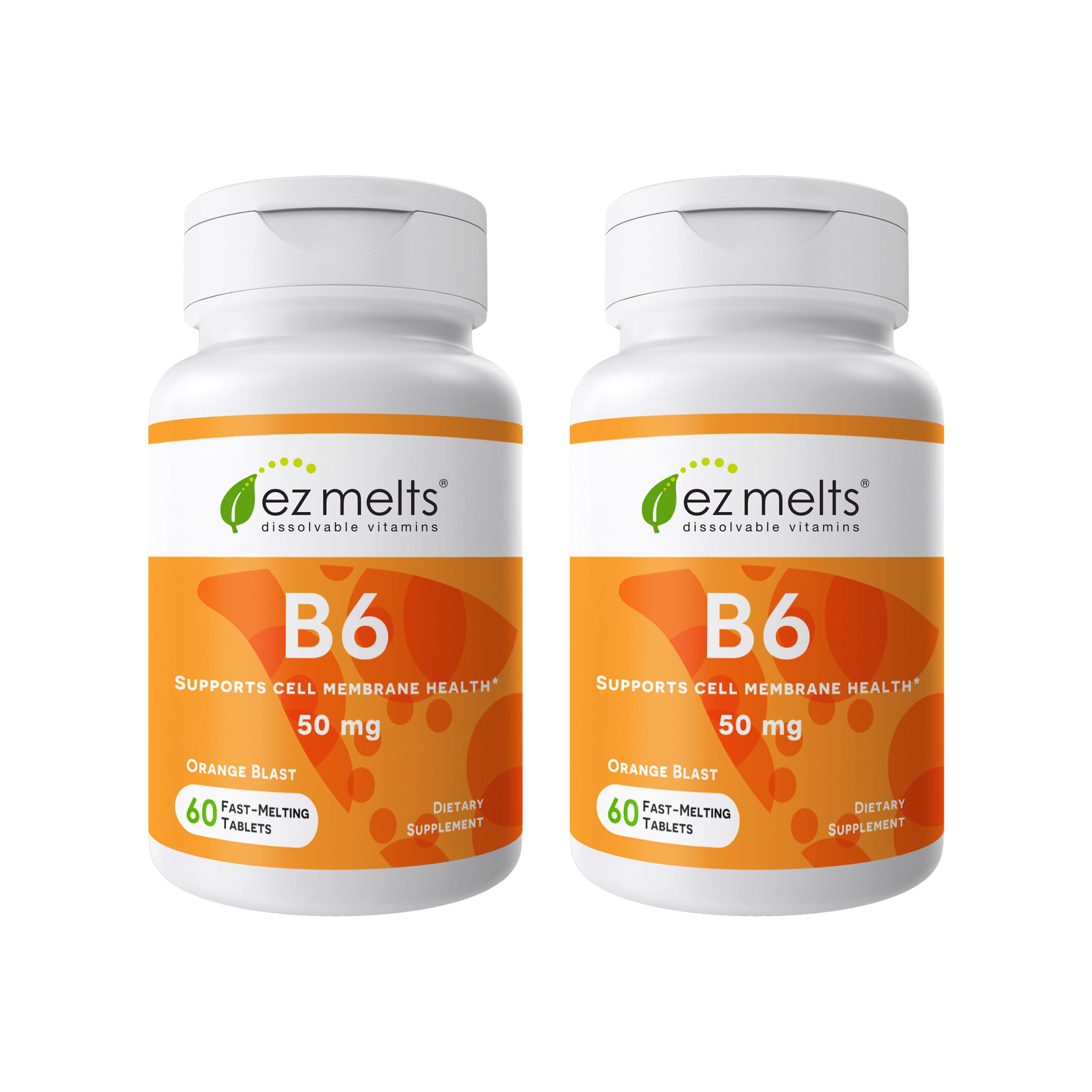 EZ Melts Vitamin B6 50 mg dissolvable tablets 2 pack front view