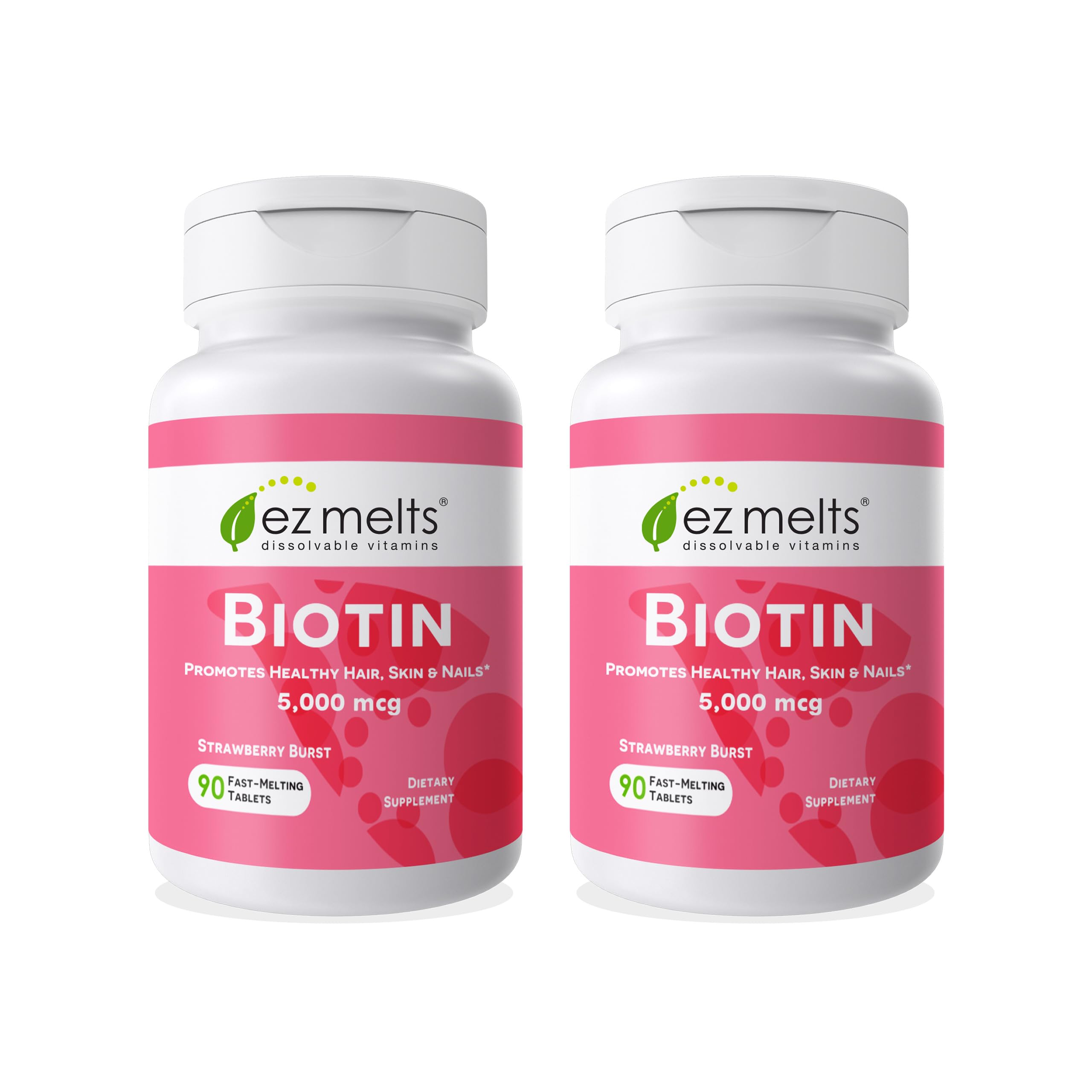 EZ Melts Biotin 5000 mcg dissolvable tablet front view