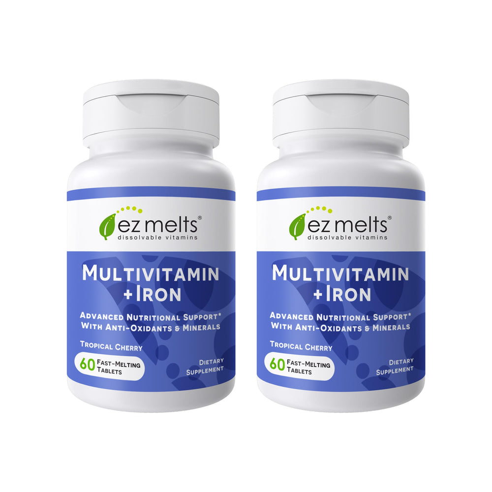 EZ Melts bottle with dissolving multivitamin for quick daily support