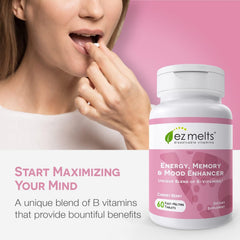 Graphic highlighting B-vitamin blend for energy and focus
