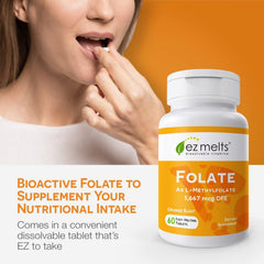 Dissolving folate tablet on tongue