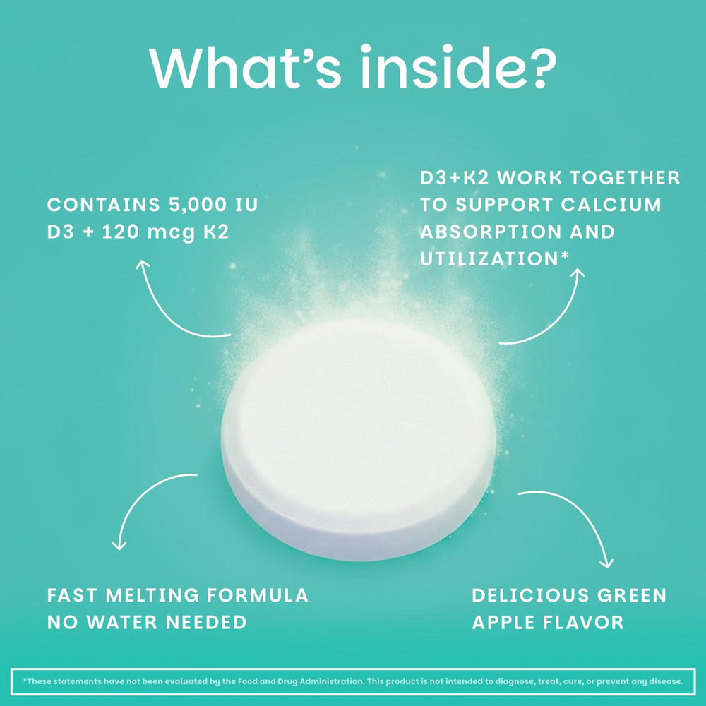EZ Melts open jar with 90 tablets showing supply and portability benefit