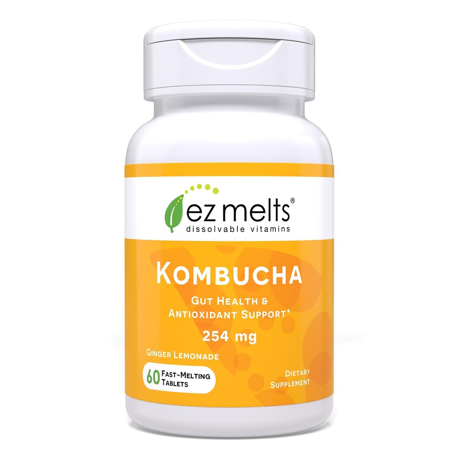 EZ Melts Kombucha tablets bottle with label