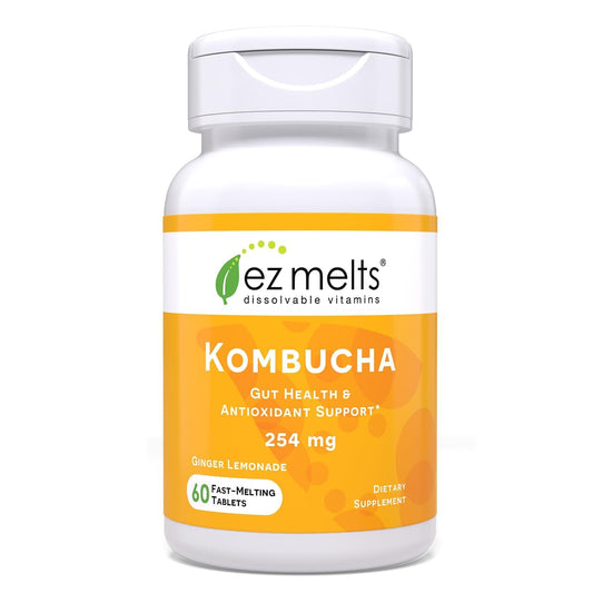 EZ Melts Kombucha tablets bottle with label