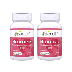 EZ Melts melatonin 5mg strawberry flavor two-pack front view