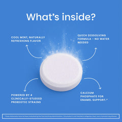 Close-up of EZ Melts dissolving tablets in the mouth