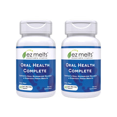 EZ Melts Oral Health Complete bottle and packaging on white background
