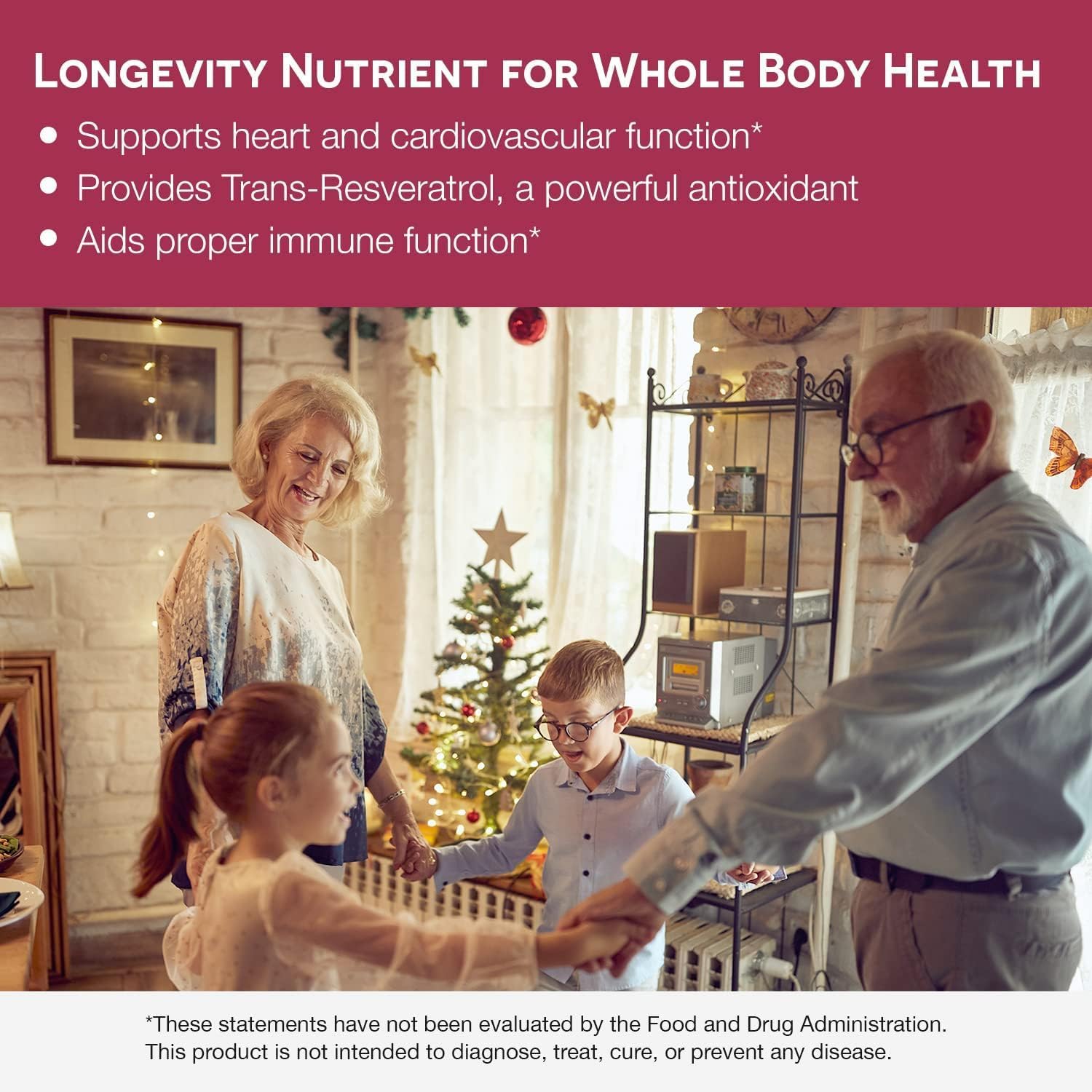 Resveratrol bottle and packaging for 1-month supply