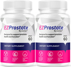 Two-pack EZ Prostate supplement bottle and capsules