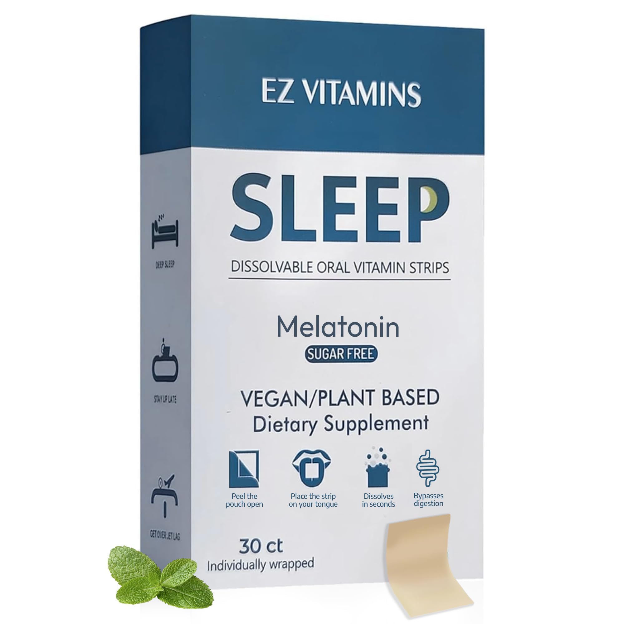 EZ VITAMINS sleep strips 30-count packaging