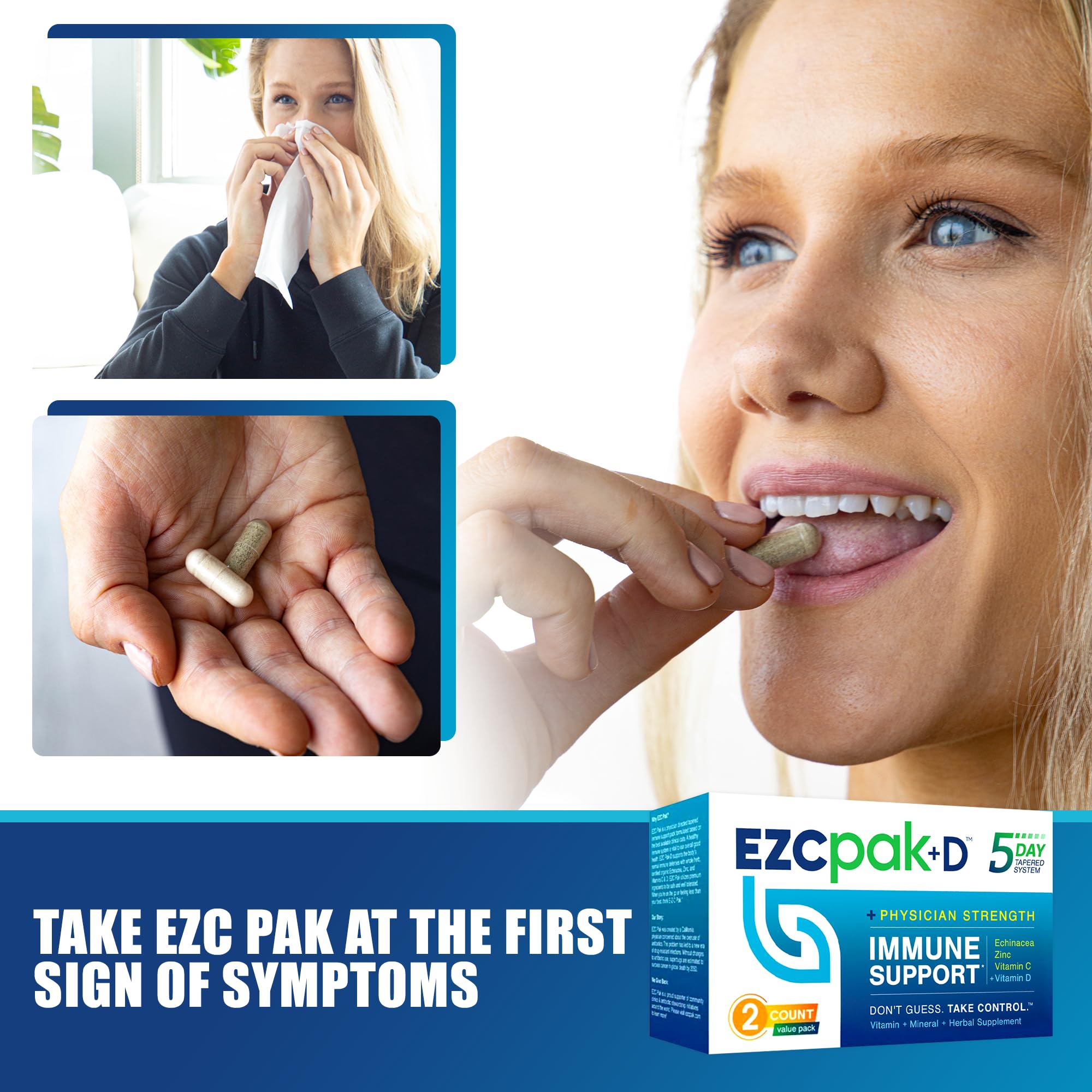 EZC Pak travel-friendly immunity pack; ideal for busy trips.