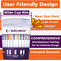 Privacy label covering results window on EZCHECK cup
