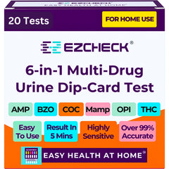 EZCHECK 6-Panel Drug Test kit box with components