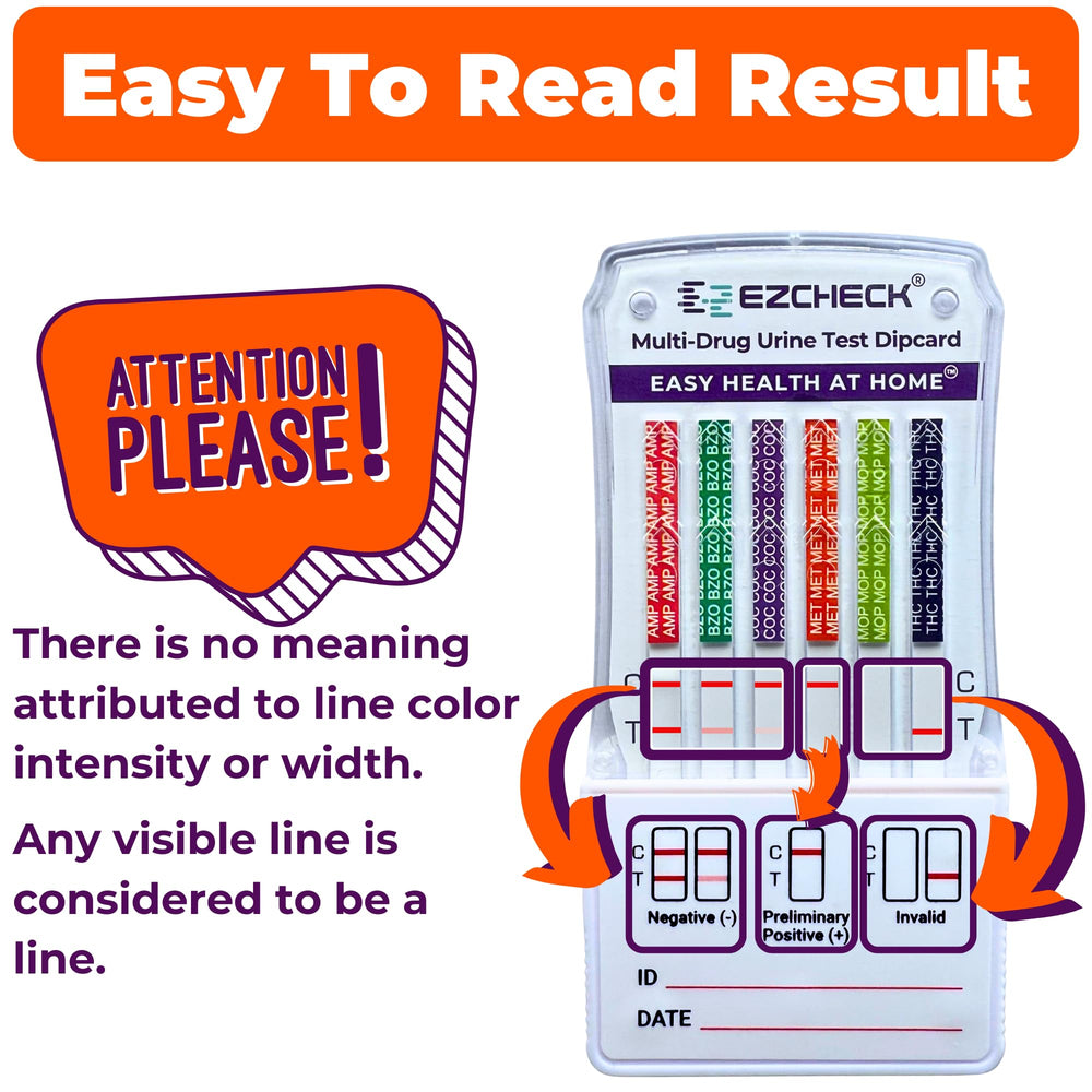 Result window showing one line for positive result