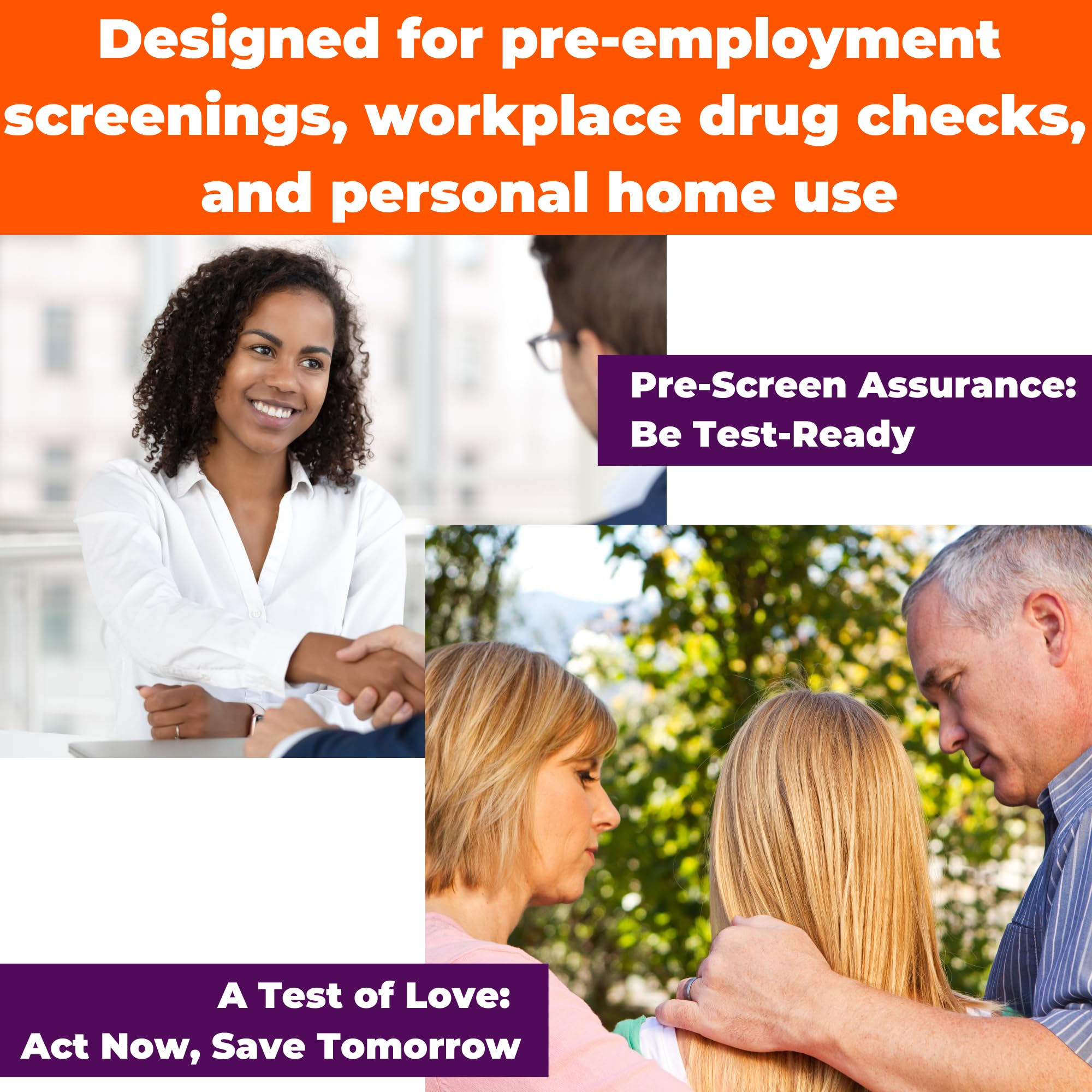 Use settings: workplace and home screening scenarios