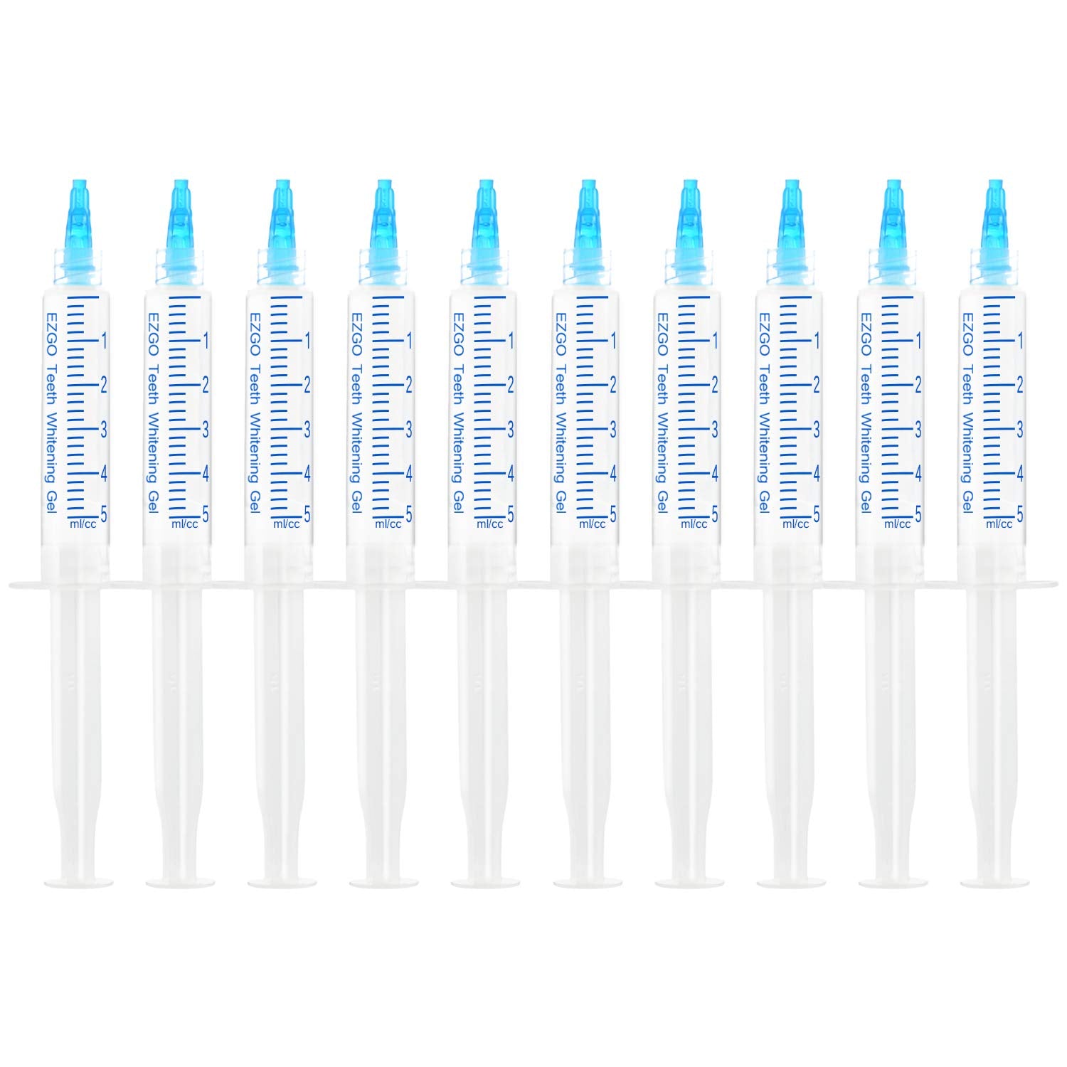 EZGO 10-pack teeth whitening gel refills front view with mint labels