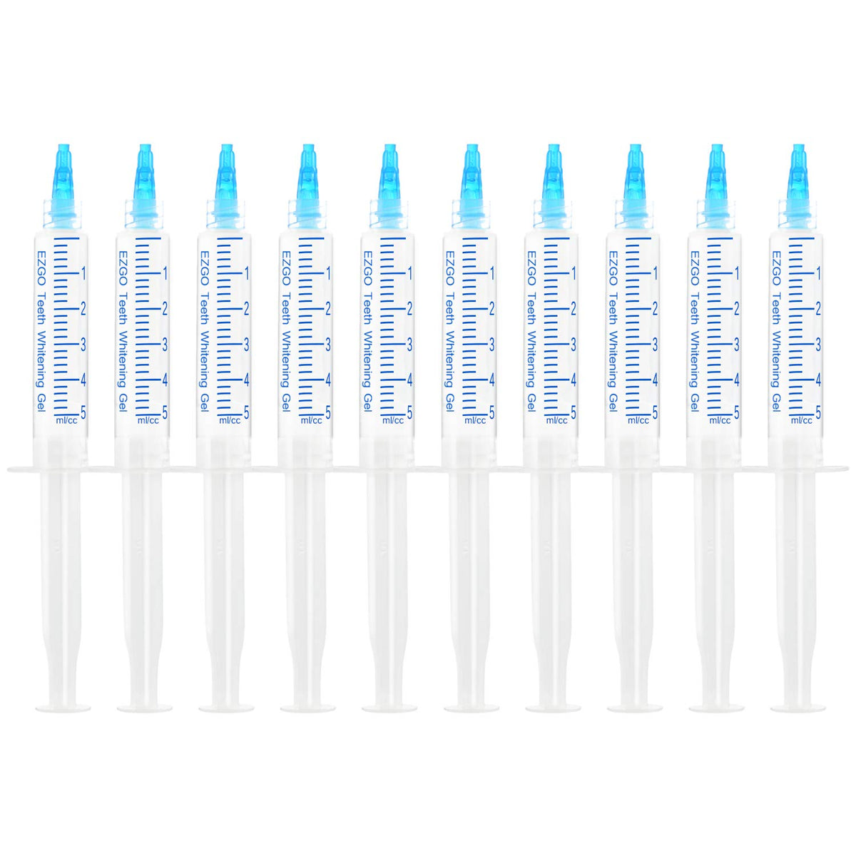 EZGO 10-pack teeth whitening gel refills front view with mint labels