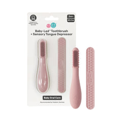 ezpz Baby-Led Toothbrush in blush color for infants